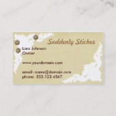 Carte de visite beige vintage de couture (Dos)