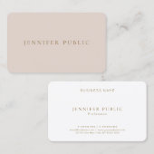 Carte De Visite Beige & White Professional Modern Simple Template (Devant / Derrière)