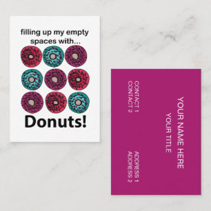 Carte De Visite Beignets Remplissant Mes Espaces Vides Avec Des Be