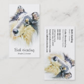 Carte De Visite Bel art approximatif de chien de colley (Devant / Derrière)