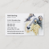 Carte De Visite Bel art approximatif de chien de colley (Dos)