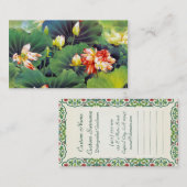 Carte De Visite Bel art chinois frais de feuille de vert de fleur (Devant / Derrière)