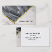 Carte De Visite Belle Accent Or et Marbre foncé et clair (Devant / Derrière)