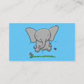 Carte De Visite Belle adorable dessin d'éléphant bébé (Dos)