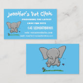 Carte De Visite Belle adorable dessin d'éléphant bébé (Devant / Derrière)