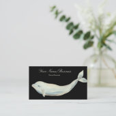 Carte De Visite Belle aquarelle Beluga Whale Ocean Beach (Debout devant)