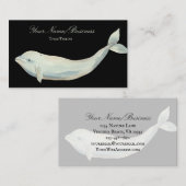 Carte De Visite Belle aquarelle Beluga Whale Ocean Beach (Devant / Derrière)