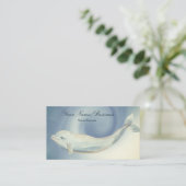 Carte De Visite Belle aquarelle Beluga Whale Ocean Beach (Debout devant)