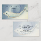 Carte De Visite Belle aquarelle Beluga Whale Ocean Beach (Devant / Derrière)
