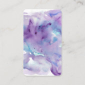 Carte De Visite Belle aquarelle bleue et pourpre (Dos)