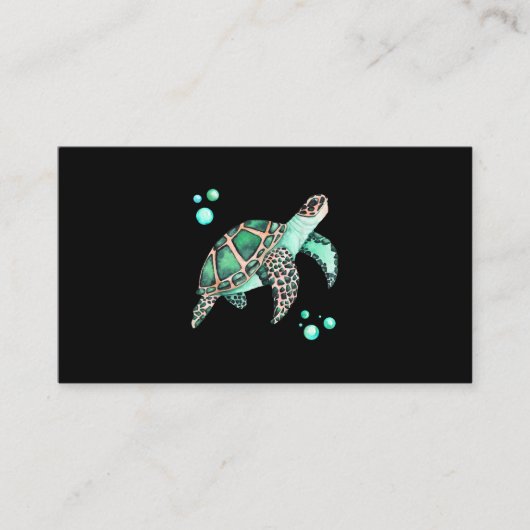 Carte De Visite Belle aquarelle de la tortue marine (Devant)
