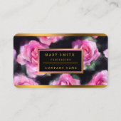 Carte De Visite Belle Aquarelle Moderne Collection Roses Rose (Devant)