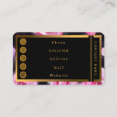 Carte De Visite Belle Aquarelle Moderne Collection Roses Rose (Dos)