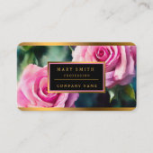 Carte De Visite Belle aquarelle moderne Collection Roses roses ros (Devant)