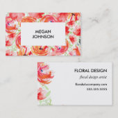Carte De Visite Belle Aquarelle moderne design (Devant / Derrière)