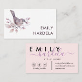 Carte De Visite Belle Aquarelle Oiseau Professionnel (Devant / Derrière)