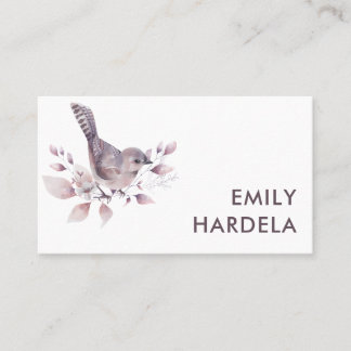 Carte De Visite Belle Aquarelle Oiseau Professionnel