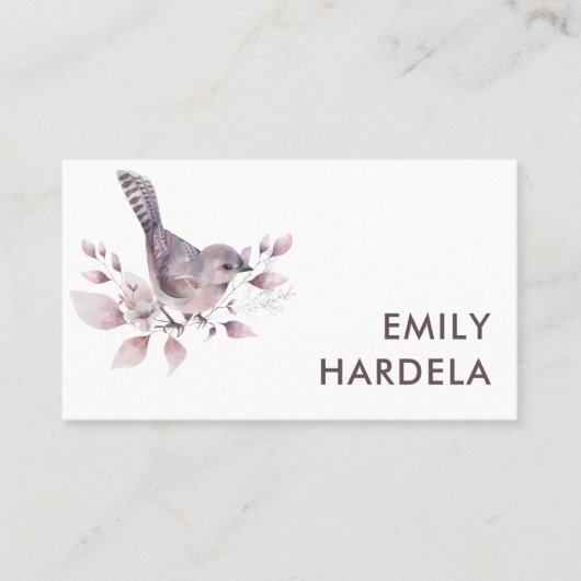 Carte De Visite Belle Aquarelle Oiseau Professionnel (Devant)