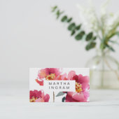 Carte De Visite Belle aquarelle peony design fleur (Debout devant)