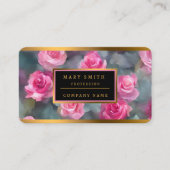 Carte De Visite Belle Aquarelle Populaire Collection Roses Rose (Devant)