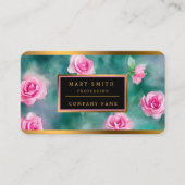 Carte De Visite Belle Aquarelle Populaire Collection Roses Roses R (Devant)