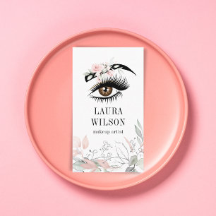 Carte De Visite Belle Aquarelle Rose Bleu Oeil Fleurs