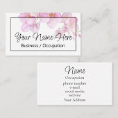 Carte De Visite Belle aquarelle rose fleurs florales (Devant / Derrière)