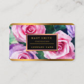 Carte De Visite Belle Aquarelle Rose Rose Collection Populaire (Devant)