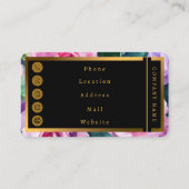 Carte De Visite Belle Aquarelle Rose Rose Collection Populaire (Dos)