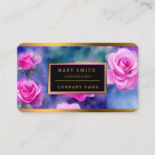Carte De Visite Belle Aquarelle Rose Rose Collection tendance (Devant)