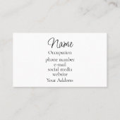 Carte De Visite Belle aquarelle rose rose rose orangé (Dos)