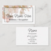 Carte De Visite Belle aquarelle rose rose rose orangé (Devant / Derrière)