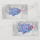 Carte De Visite Belle bande dessinée d'éléphant (Devant / Derrière)