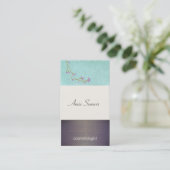 Carte De Visite Belle Beauté Turquoise et Bois Salon des cheveux e (Debout devant)