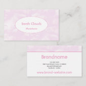 Carte De Visite Belle Bébé Pastel Ciel rose Nuages Élégant (Devant / Derrière)