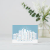 Carte De Visite Belle Blue City Skyline Changement d'adresse (Debout devant)