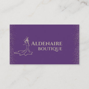 Carte De Visite Belle boutique de mode violet de luxe