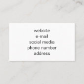 Carte De Visite Belle calligraphie turquoise douce verte (Dos)