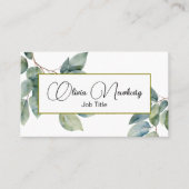 Carte De Visite Belle calligraphie turquoise douce verte (Devant)