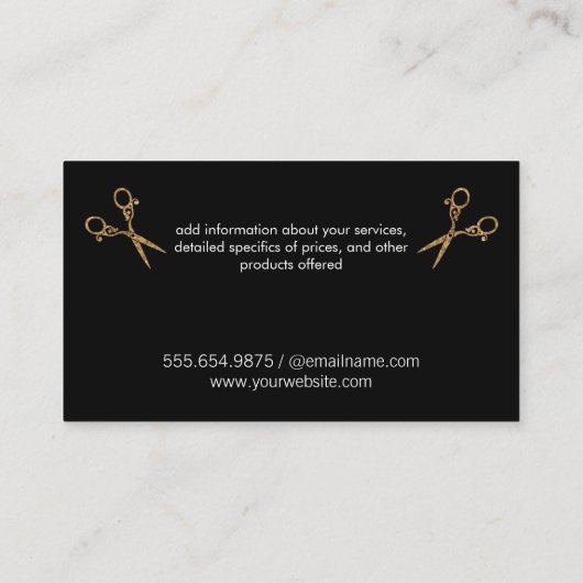 Carte De Visite Belle Chien Grooming Ciseaux | Marbre | Code QR (Dos)