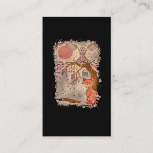 Carte De Visite Belle Chouette de renard Arbre Nature Lover (Devant)
