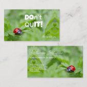 Carte De Visite Belle coccinelle avec citation motivante (Devant / Derrière)