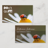 Carte De Visite Belle coccinelle avec citation motivante (Devant / Derrière)