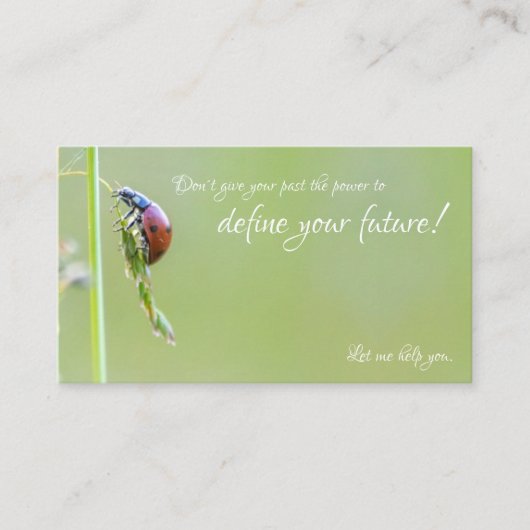 Carte De Visite Belle coccinelle avec citation motivante (Devant)