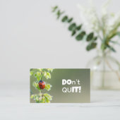 Carte De Visite Belle coccinelle avec citation motivante (Debout devant)