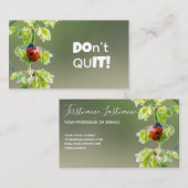 Carte De Visite Belle coccinelle avec citation motivante (Devant / Derrière)