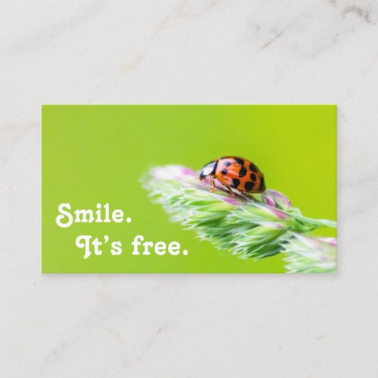 Carte De Visite Belle coccinelle avec une citation de motivation p (Devant)