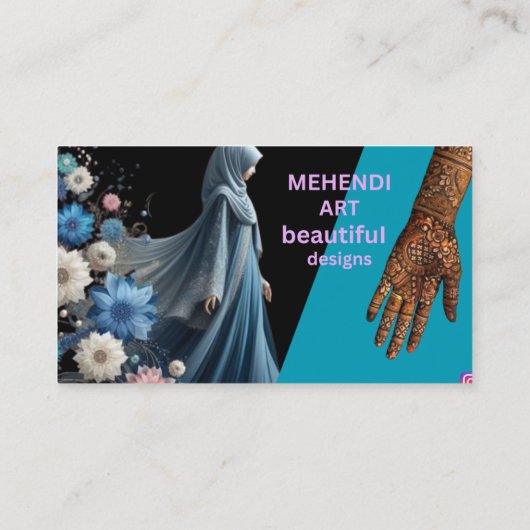 Carte De Visite Belle conception d'art Mehendi (Dos)