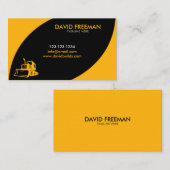 Carte De Visite Belle construction de bulldozer jaune et noir (Devant / Derrière)