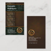 Carte De Visite Belle construction grunge Brown de brique (Devant / Derrière)